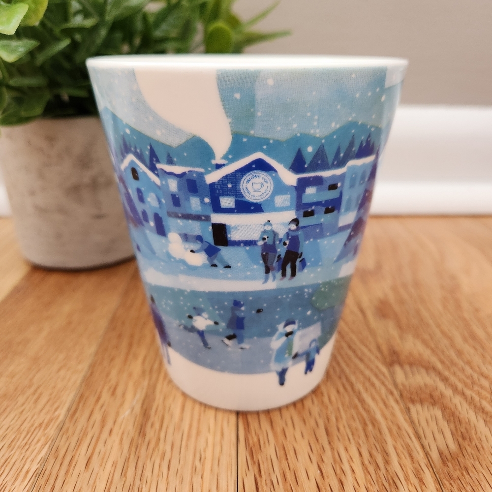 The Second Cup Coffee Co. Winter Scene, Blue & White Mug - Picture 4 of 8